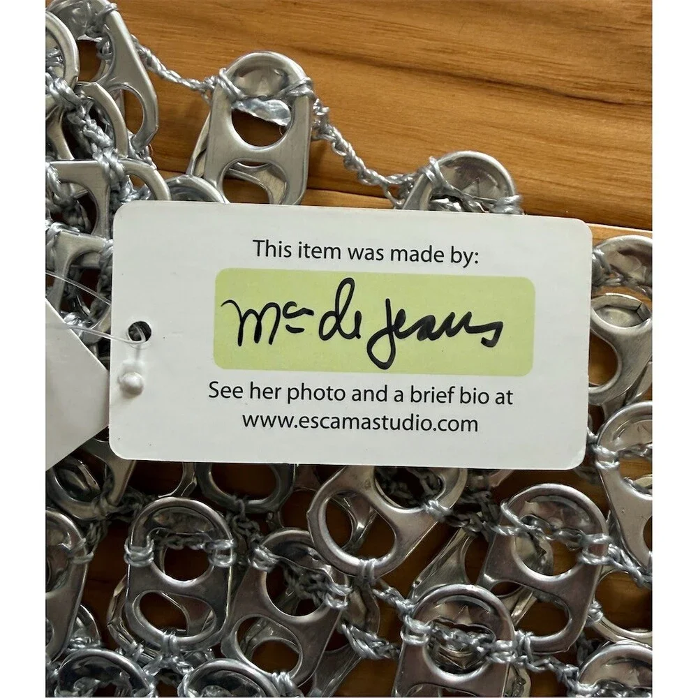 Escama Studio Sweater Womens M Silver Cropped Open Front Shrug Bolero - Picture 5 of 9